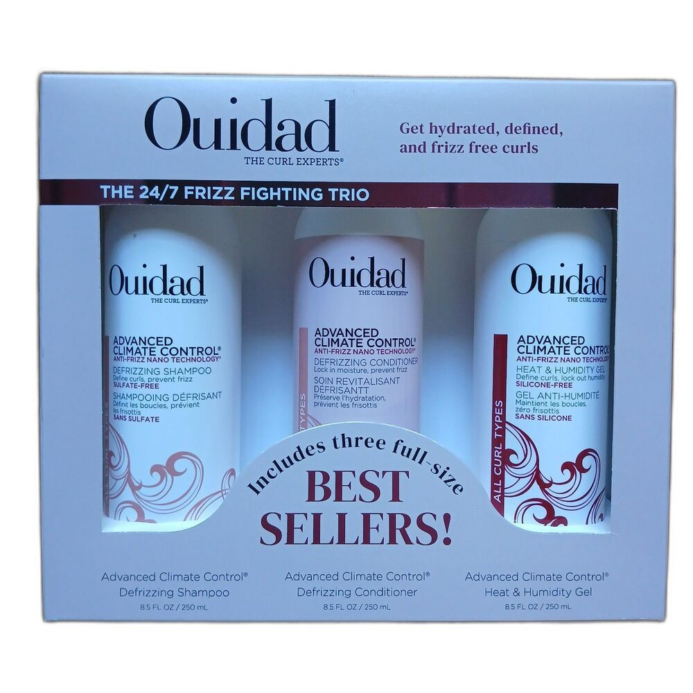 Ouidad Advanced Climate Control Curl Set Shampoo Conditioner & Gel Anti Frizz